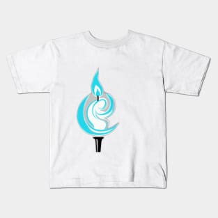 Serene Blue Flame Art No. 616 Kids T-Shirt